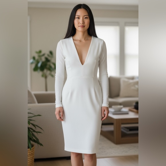 AQ/AQ Dresses & Skirts - AQ/AQ Belle Mini White Long Sleeve Dress – Size US 8 / UK 12